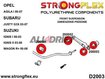206157B Kit de casquillos del eje delantero