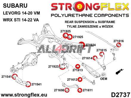 271541A Silentblock Delantero Soporte Del Diferencial Trasero SPORT - Subaru Tribeca B9 (06-14) WX