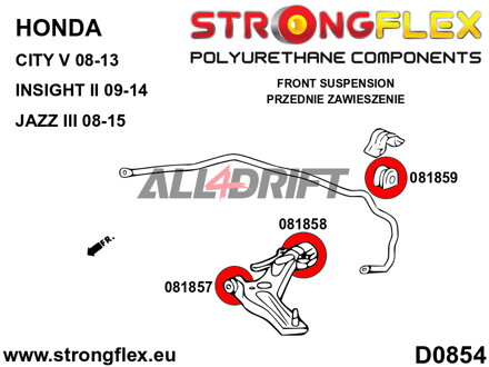 081857A: Casquillo Delantero del Brazo de Suspensión SPORT - Honda III (08-15)