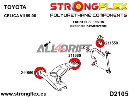 216161B: Kit de silentblocks de la suspensión delantera - Toyota VII (99-06) T230