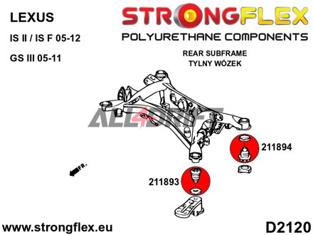 211893A Casquillo del subchasis trasero - Delantero SPORT - Lexus III (05-11) S190