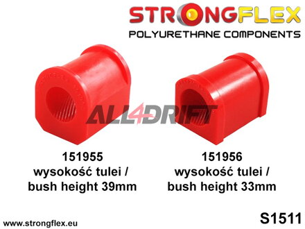 151955B Casquillo delantero de la barra estabilizadora (altura 39mm) - Renault Rapid / Extra / Express (85-02)