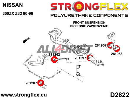 281262A Casquillo del brazo inferior delantero al subchasis SPORT - Nissan II (90-96) Z32