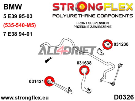 031238B Casquillo de la barra estabilizadora delantera BMW E38 / E39