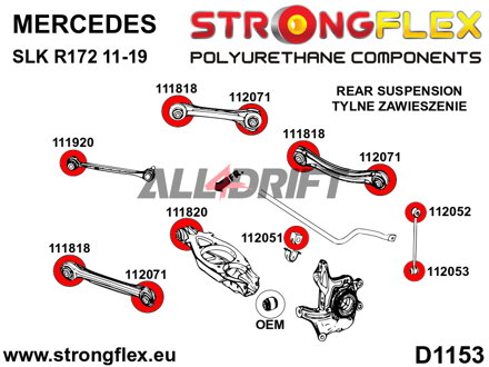 116307A Kit completo de silentblocks de poliuretano para suspensión SPORT - Mercedes R172 (11-19)