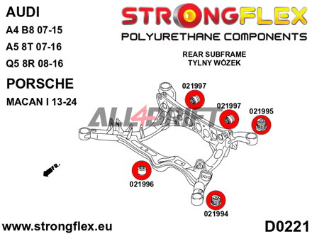 021995A Silentblock Trasero del Subchasis Trasero SPORT Audi A4 / A5