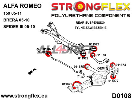 011874A: Silentblock superior del buje de rueda trasero SPORT - Alfa Romeo 159 (05-11) tipo 939