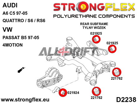 021924A Casquillo delantero del soporte del diferencial trasero SPORT Audi / VW