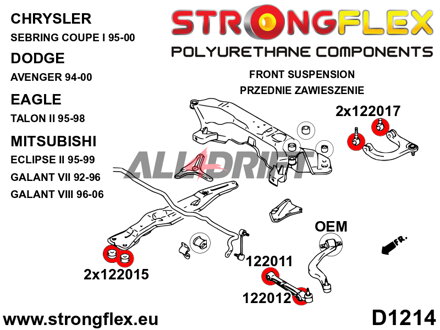 122012A: Casquillo exterior del brazo de control inferior delantero SPORT - Mitsubishi II (95-99)