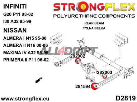 281594B Casquillo de Soporte del Eje Trasero Infiniti / Nissan