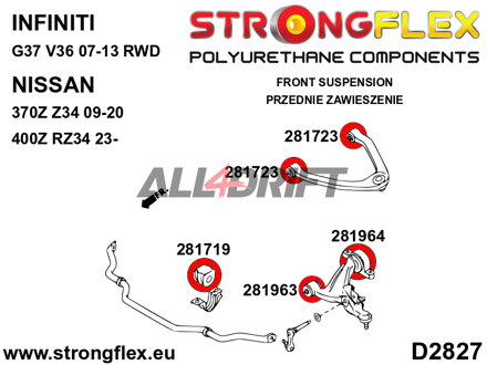 286201B Kit de silentblocks del eje delantero Infiniti / Nissan