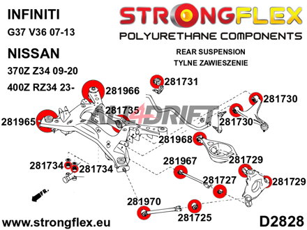 281965A Silentblock Delantero del Subchasis Trasero SPORT Infiniti / Nissan