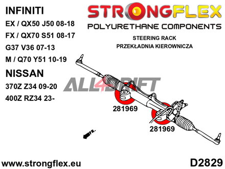 281969B Silentblock de la dirección Infiniti / Nissan