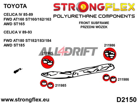 211985A: Soporte del eje delantero - casquillo delantero SPORT - Toyota T180 (89-93) GT-Four / All-Track