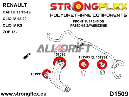 151596A Casquillo trasero del brazo de suspensión delantero SPORT