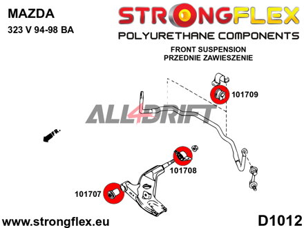101709B Casquillo de la barra estabilizadora delantera - Mazda 323F / Lantis / Astina (94-98) BA