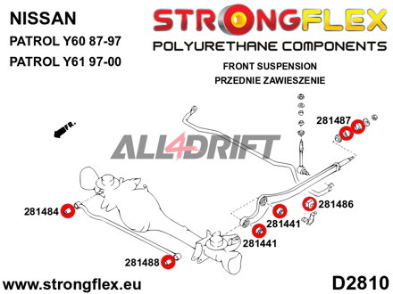 281484A Silentblock de la Barra Panhard en el Diferencial 26mm SPORT - Nissan IV (87-97) Y60