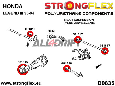 086228B: Kit completo de silentblocks del eje - Honda Legend III (95-04)