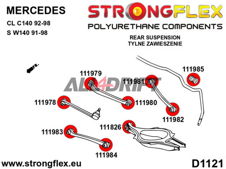 111985A Casquillo de la barra estabilizadora trasera SPORT - Mercedes W140 (91-98)