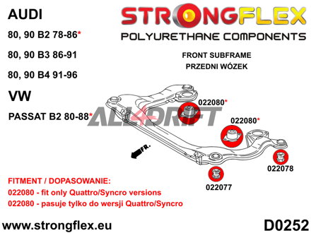 026287B Kit Completo de Silentblocks de Poliuretano para Ejes Audi